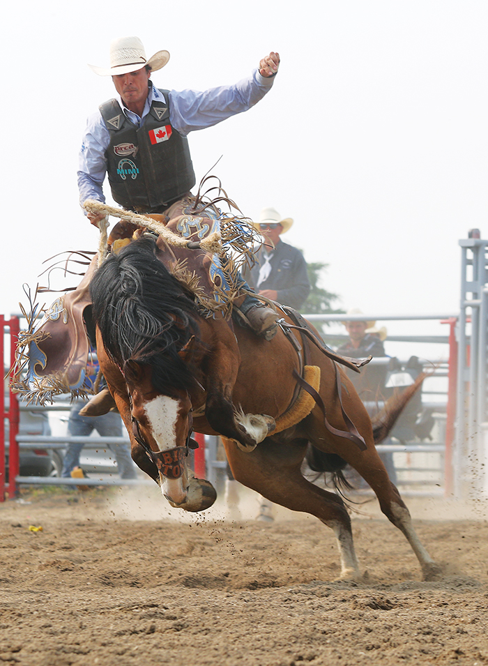 Some of the rodeo action at past Moose Mountain Pro Rodeos.