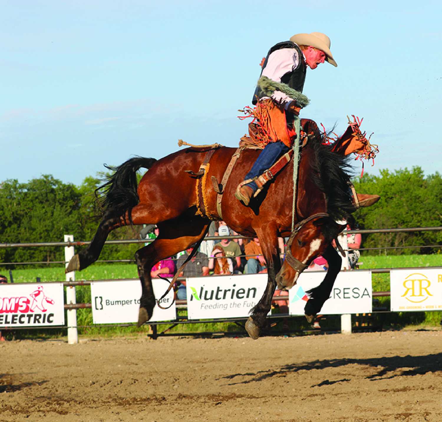 Blake Rasmuson, a saddle bronc rider at last year’s Bulls & Broncs event in Moosomin.